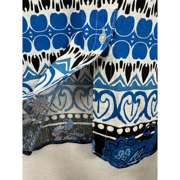 Fig +‎ Flower floral paisley tie waist roll tab sleeve boho beachy dress - Picture 7 of 7